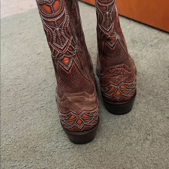 Lucchese Wings Women's Tooled Inlay Western Boot - Picture 3 of 5